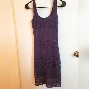 Soprano dark purple lace sleeveless dress Size Small USA